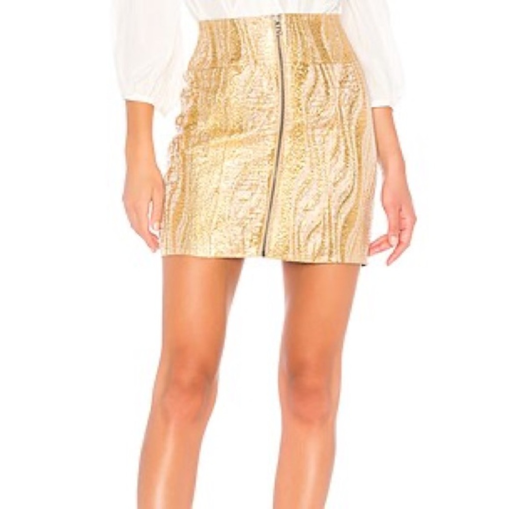 BCBGMaxAzria Metallic Gold Mini Skirt